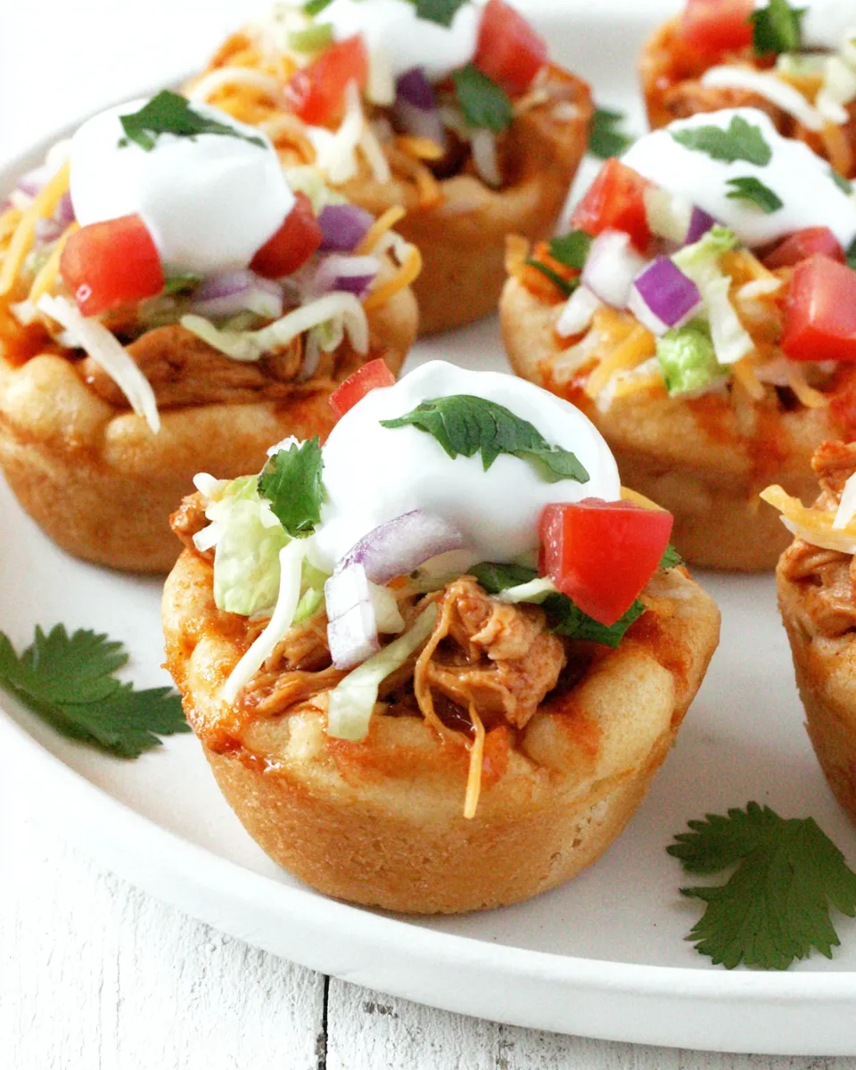 Delicious Chicken Taco Cupcakes plate image