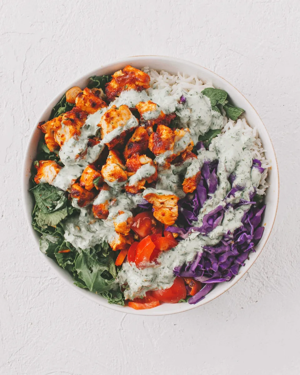 Easy Chicken Tandoori Bowl with Minty Indian Yogurt Dressing Recipe dish photo