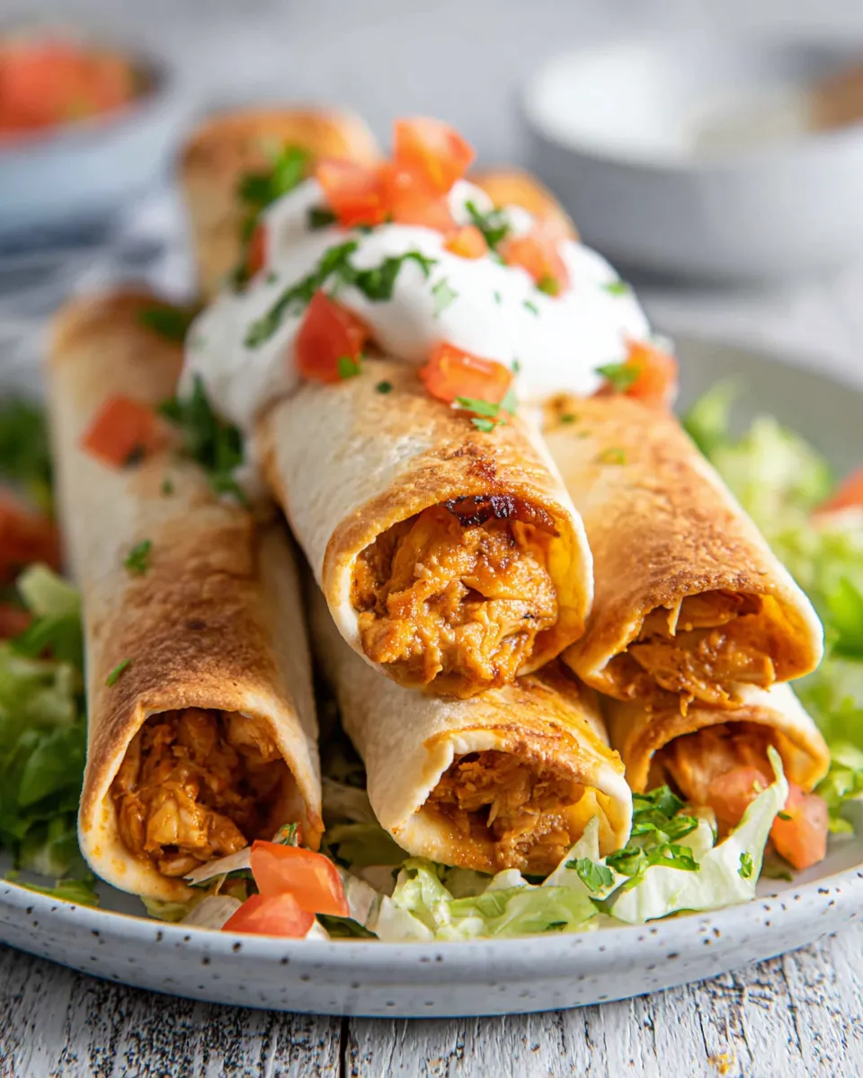 Easy Chicken Taquitos (Baked or Air-Fryer) food shot