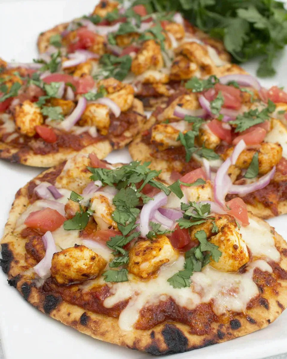 Easy Chicken Tikka Pizzas dish photo