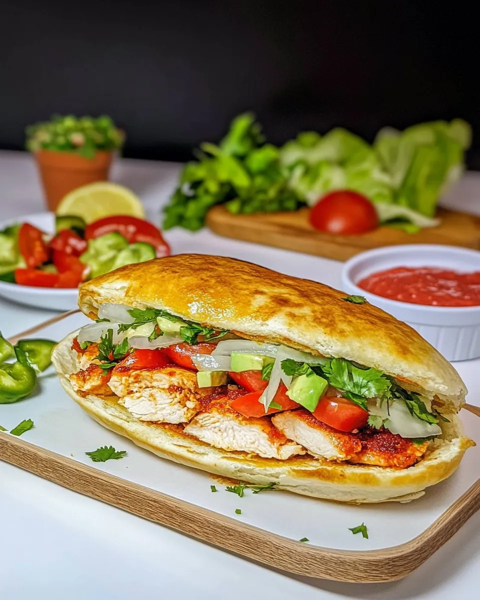 Easy Chicken Torta plate image