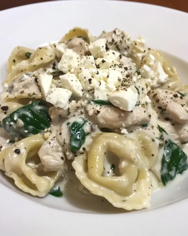 Homemade Chicken Tortellini with Feta Cream Sauce photo
