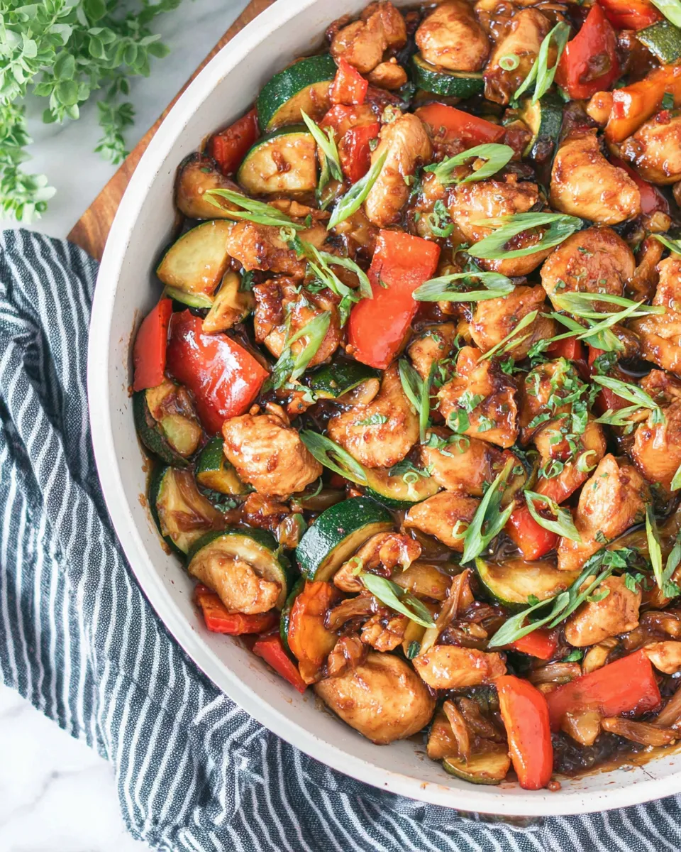 Classic Chicken Vegetable Stir Fry with Zucchini recipe image