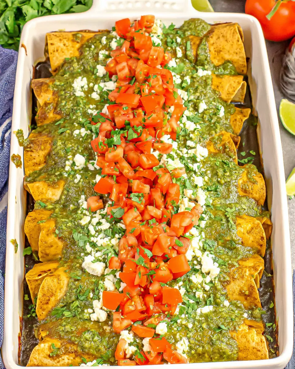 Easy Chicken Verde Enchiladas food shot