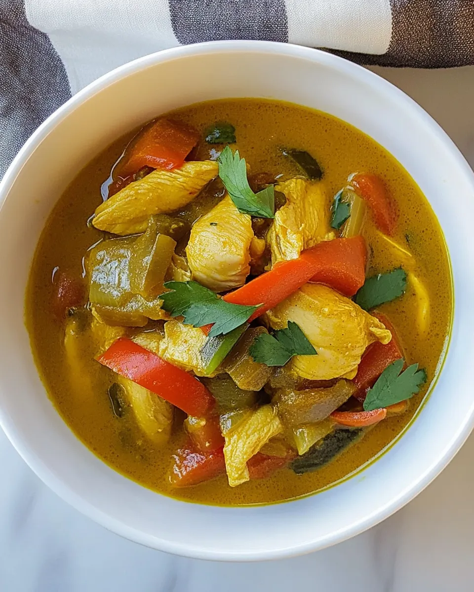 Easy Chicken Yellow Curry Soup recipe photo