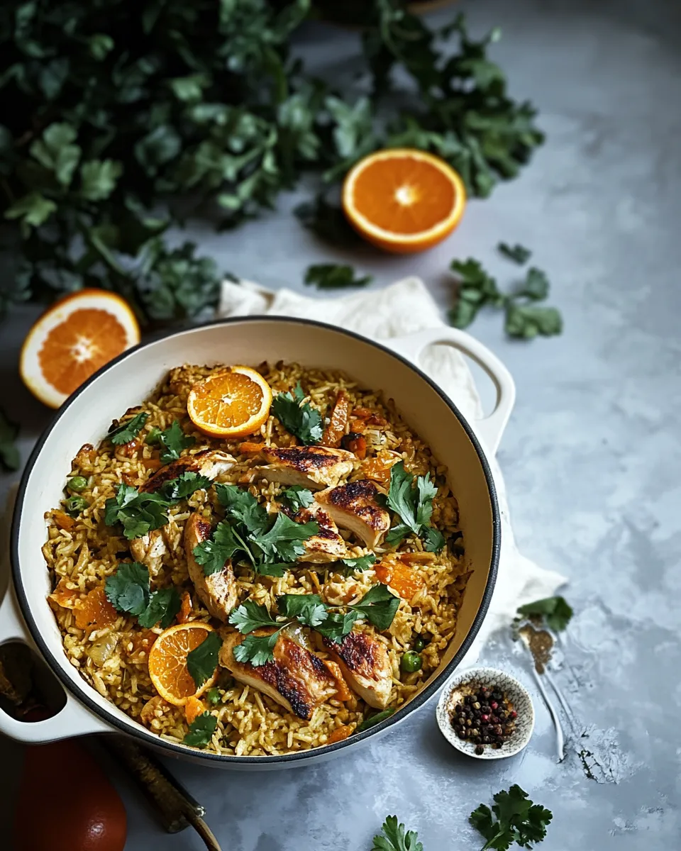 easy Chicken & rice pilaf with orange & spices picture