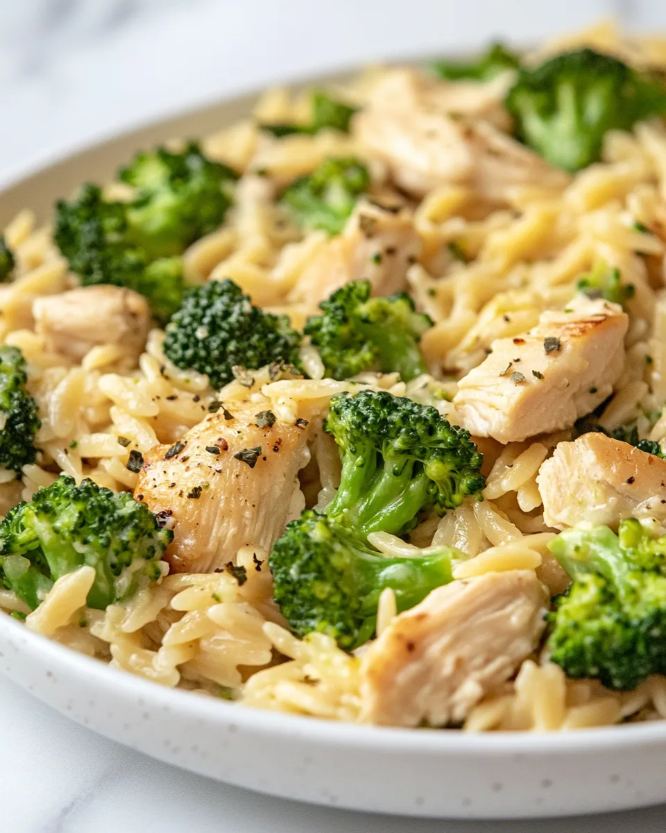 Delicious Chicken and Broccoli Orzo dish photo