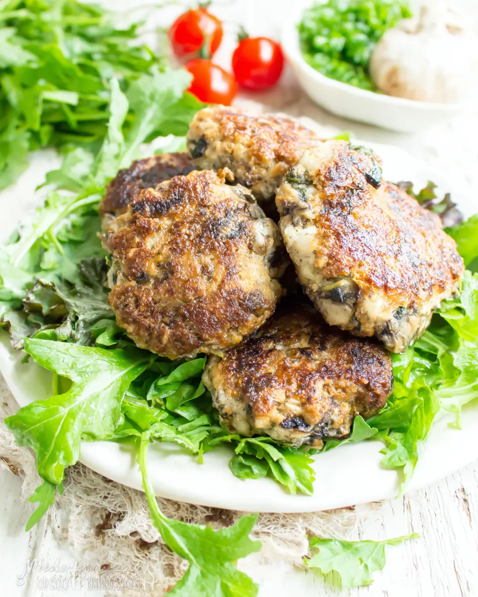 Easy Chicken and Mushroom Patties (Kotlety) food shot