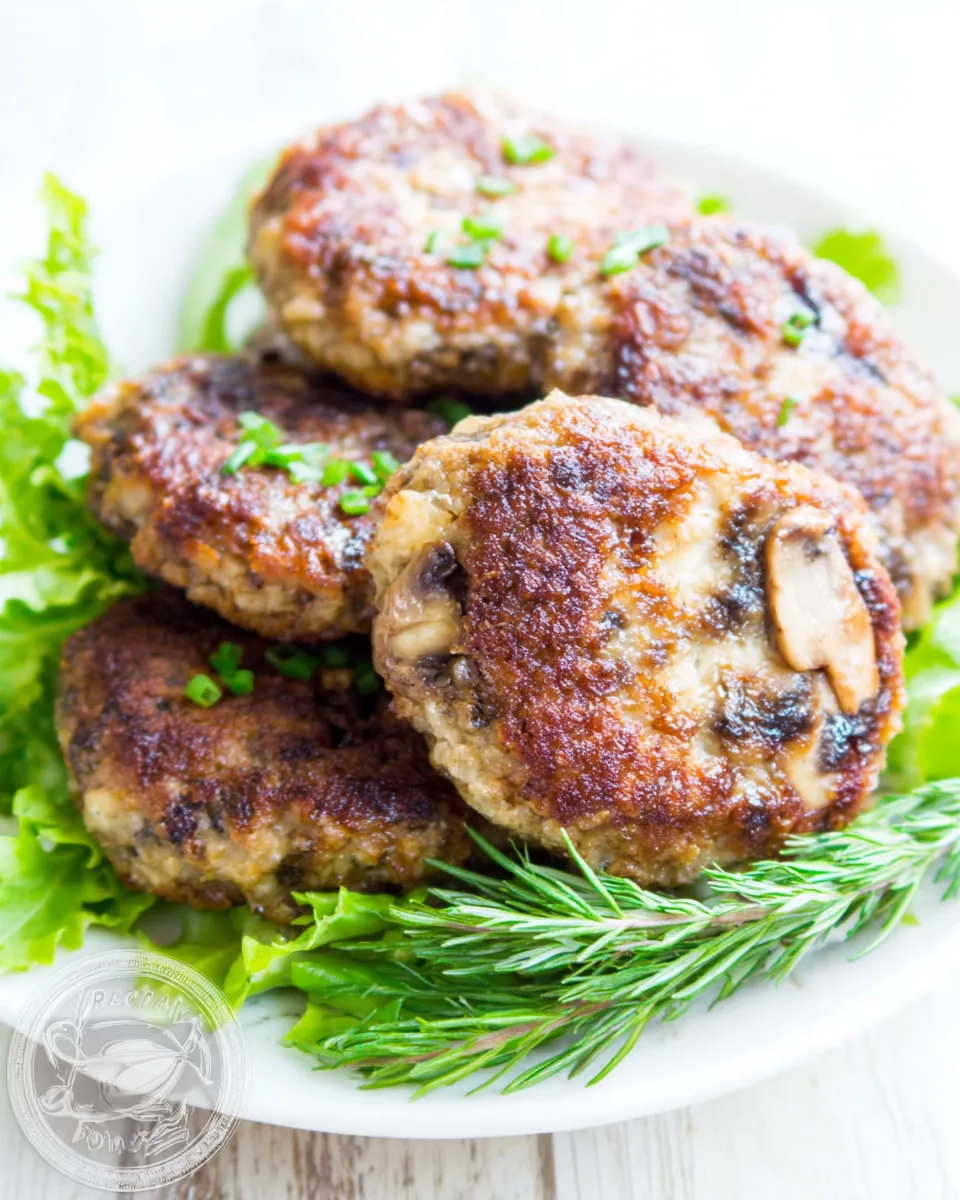 Delicious Chicken and Mushroom Patties (Kotlety) plate image