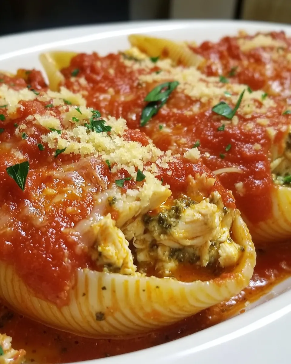 Homemade Chicken and Pesto Stuffed Shells photo