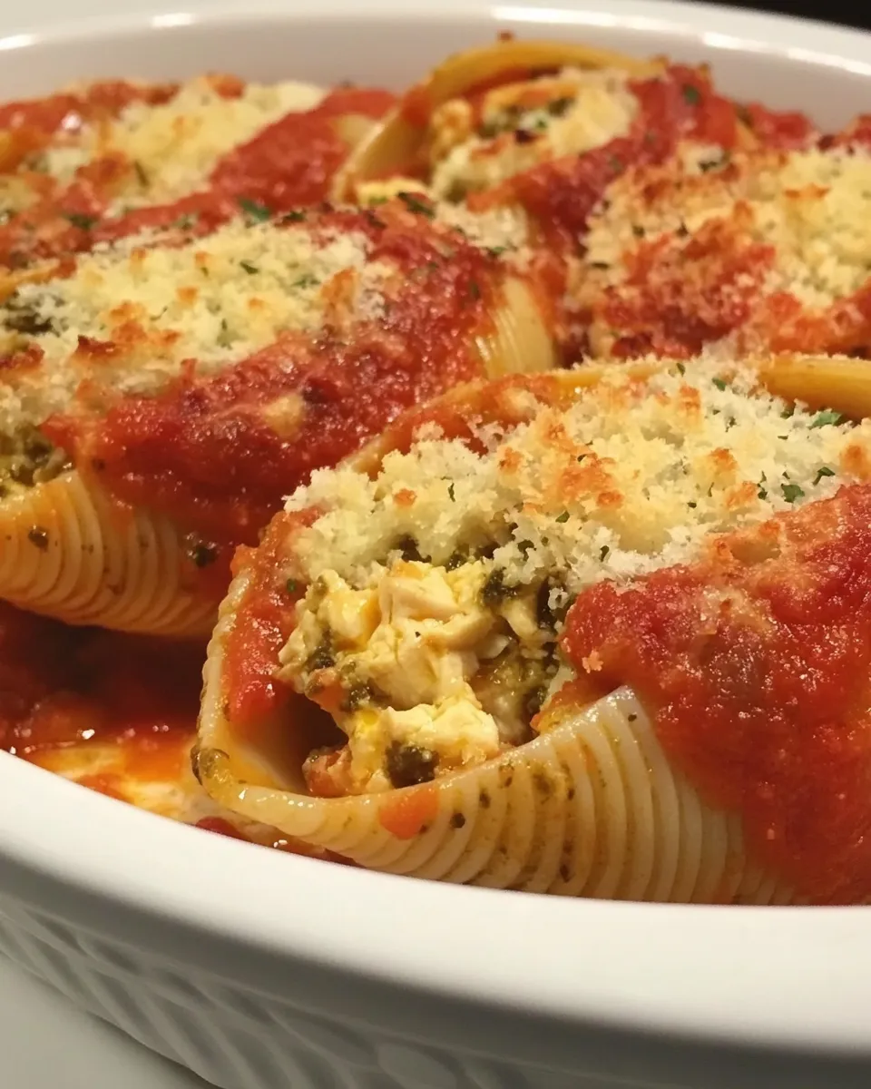 Easy Chicken and Pesto Stuffed Shells recipe image