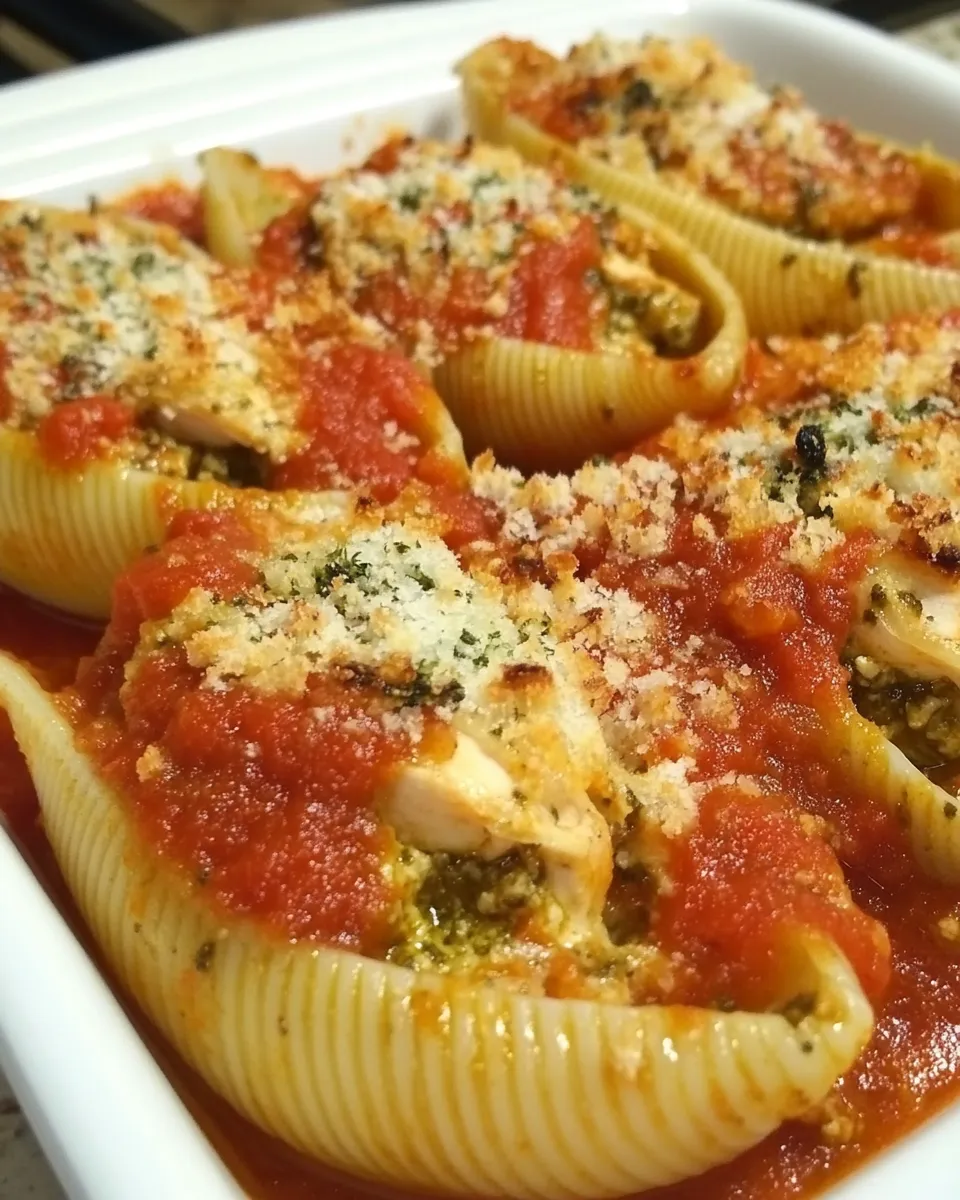 Delicious Chicken and Pesto Stuffed Shells dish photo