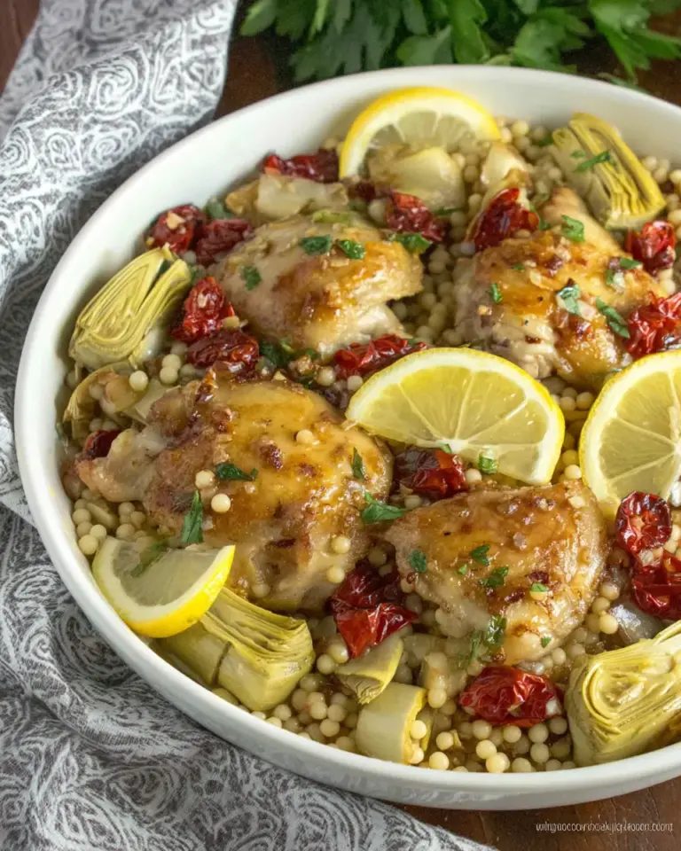 Homemade Chicken with Artichokes and Israeli Couscous photo