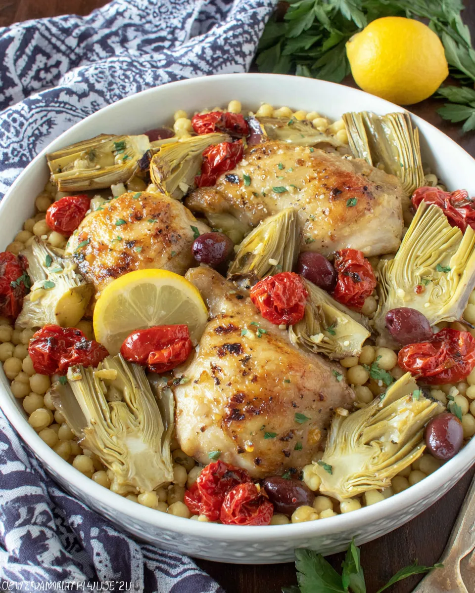 Classic Chicken with Artichokes and Israeli Couscous image