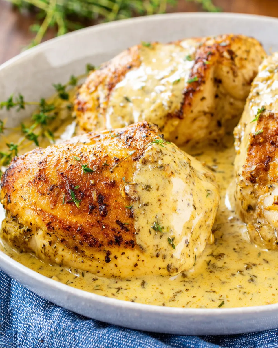 Easy Chicken with Creole Mustard Cream Sauce food shot