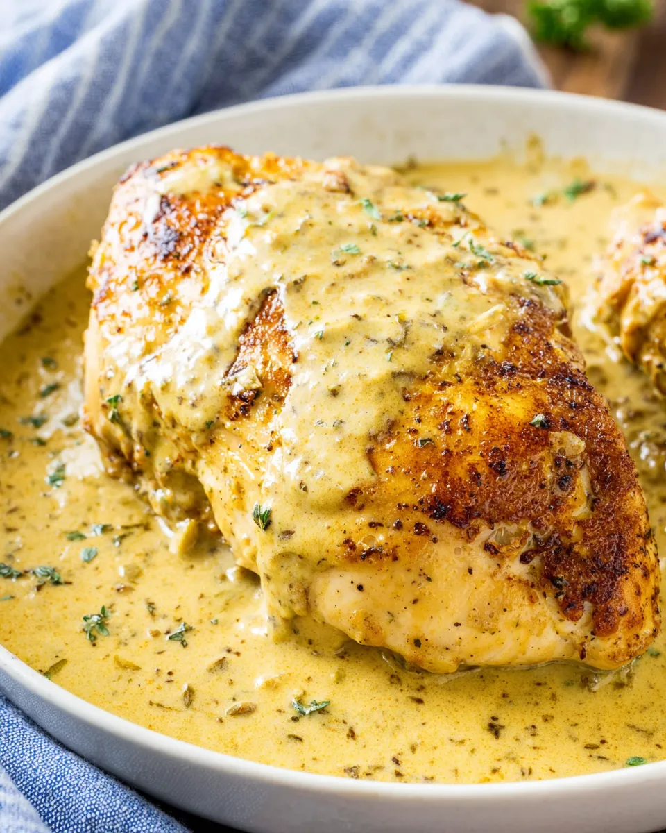 Delicious Chicken with Creole Mustard Cream Sauce plate image