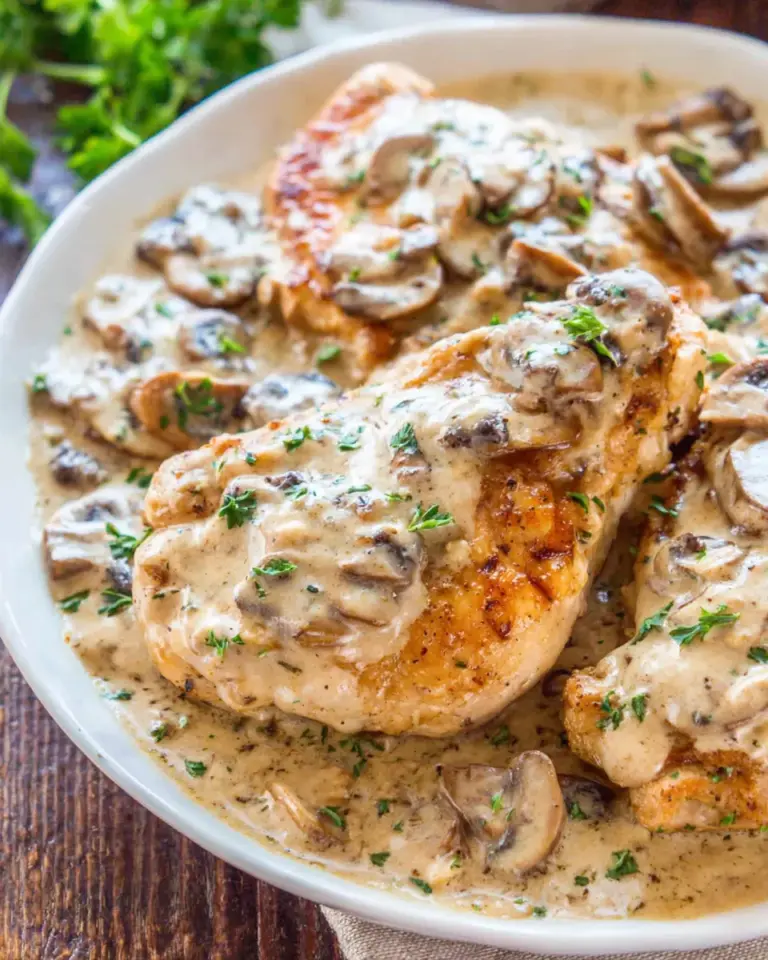 Homemade Chicken with Mushroom Cream Sauce photo