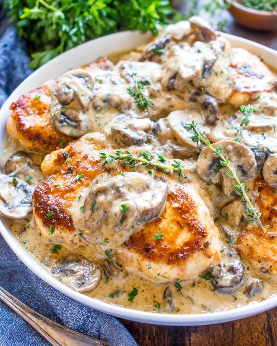 Classic Chicken with Mushroom Cream Sauce image