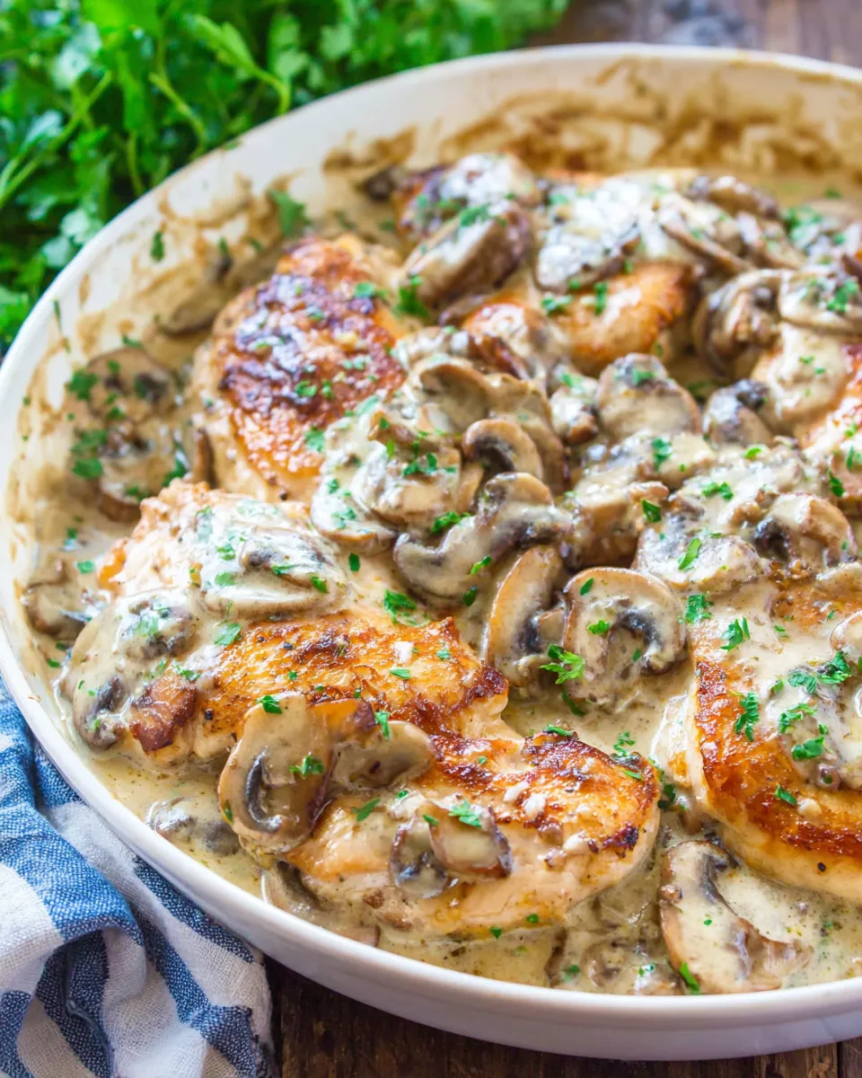 Easy Chicken with Mushroom Cream Sauce recipe photo