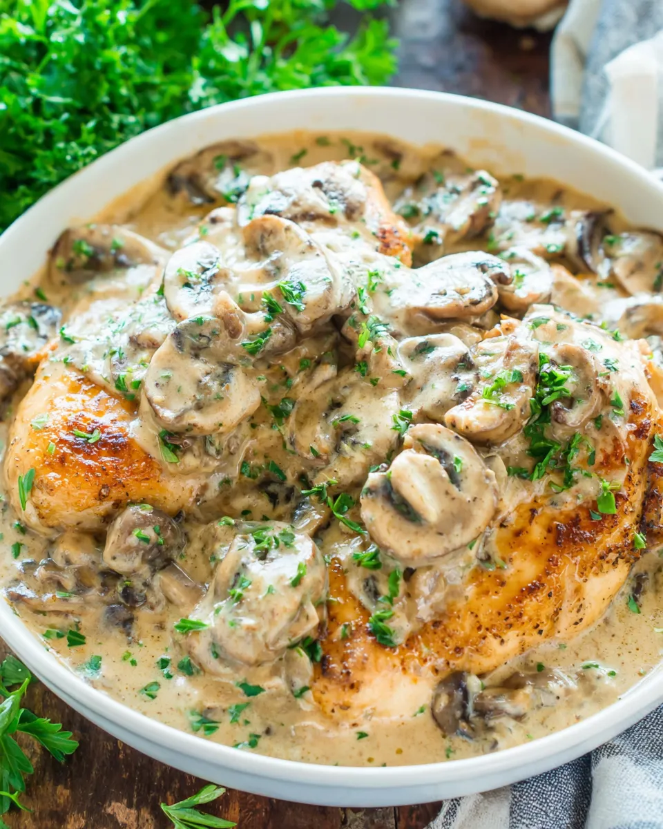 Delicious Chicken with Mushroom Cream Sauce dish photo
