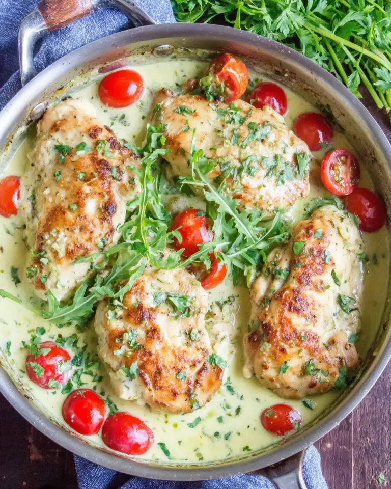 Homemade Chicken with Pesto Cream Sauce recipe photo