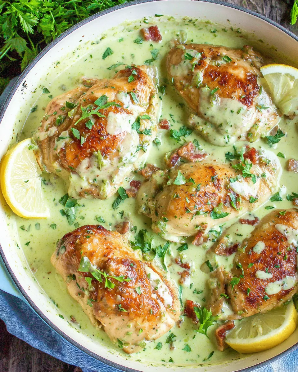 Classic Chicken with Pesto Cream Sauce dish photo