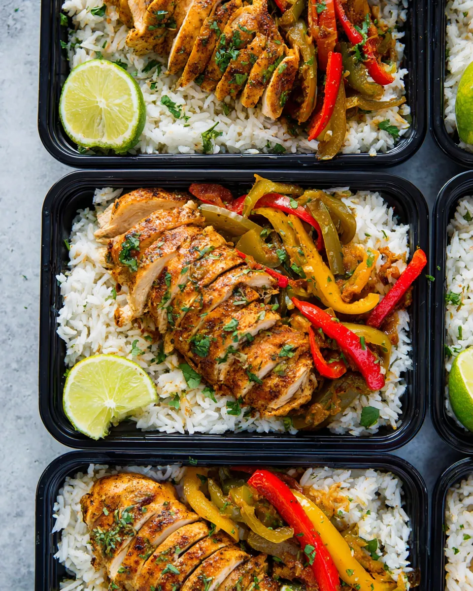 Easy Chili Lime Chicken and Rice Meal Prep Bowls recipe image