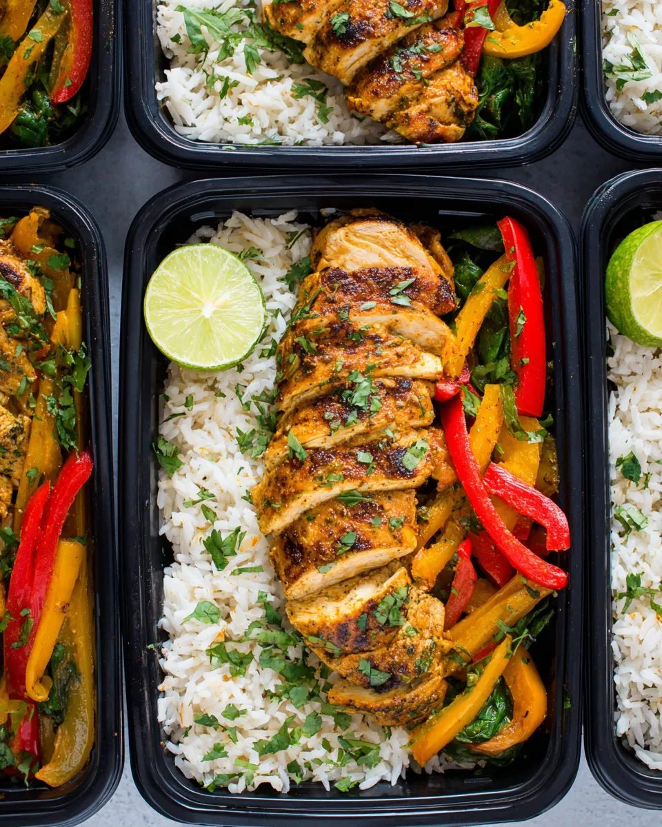 Delicious Chili Lime Chicken and Rice Meal Prep Bowls dish photo