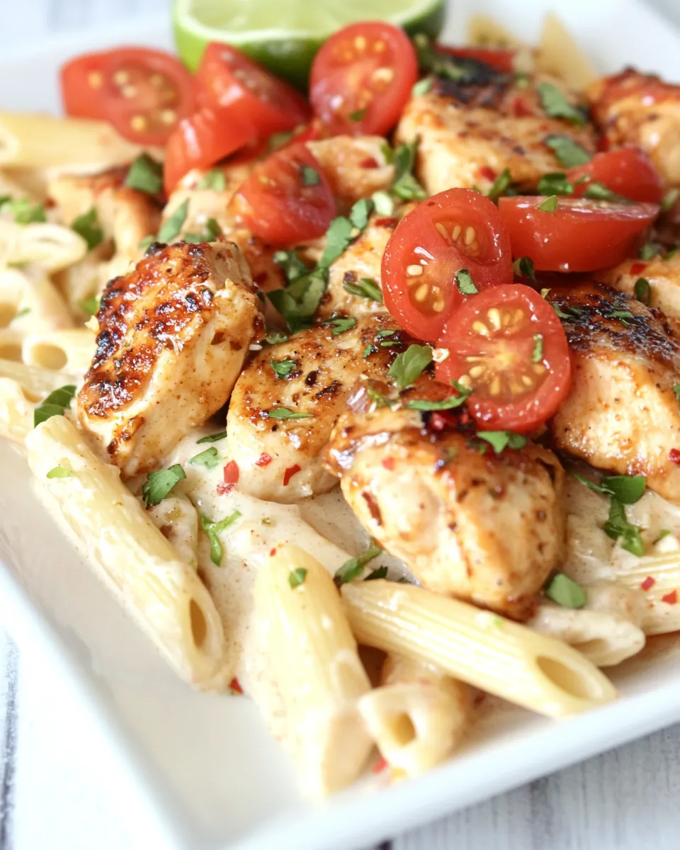 classic Chili Lime Chicken with Creamy Garlic Penne Pasta image