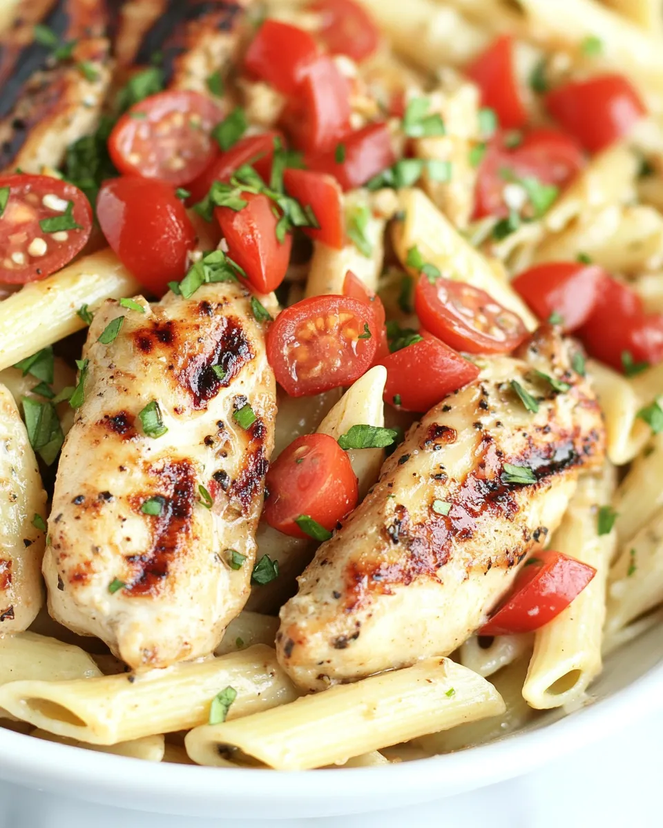 easy Chili Lime Chicken with Creamy Garlic Penne Pasta recipe photo