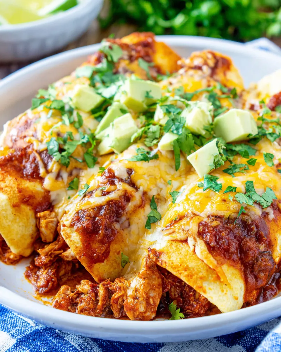 Easy Chipotle Chicken Enchiladas food shot