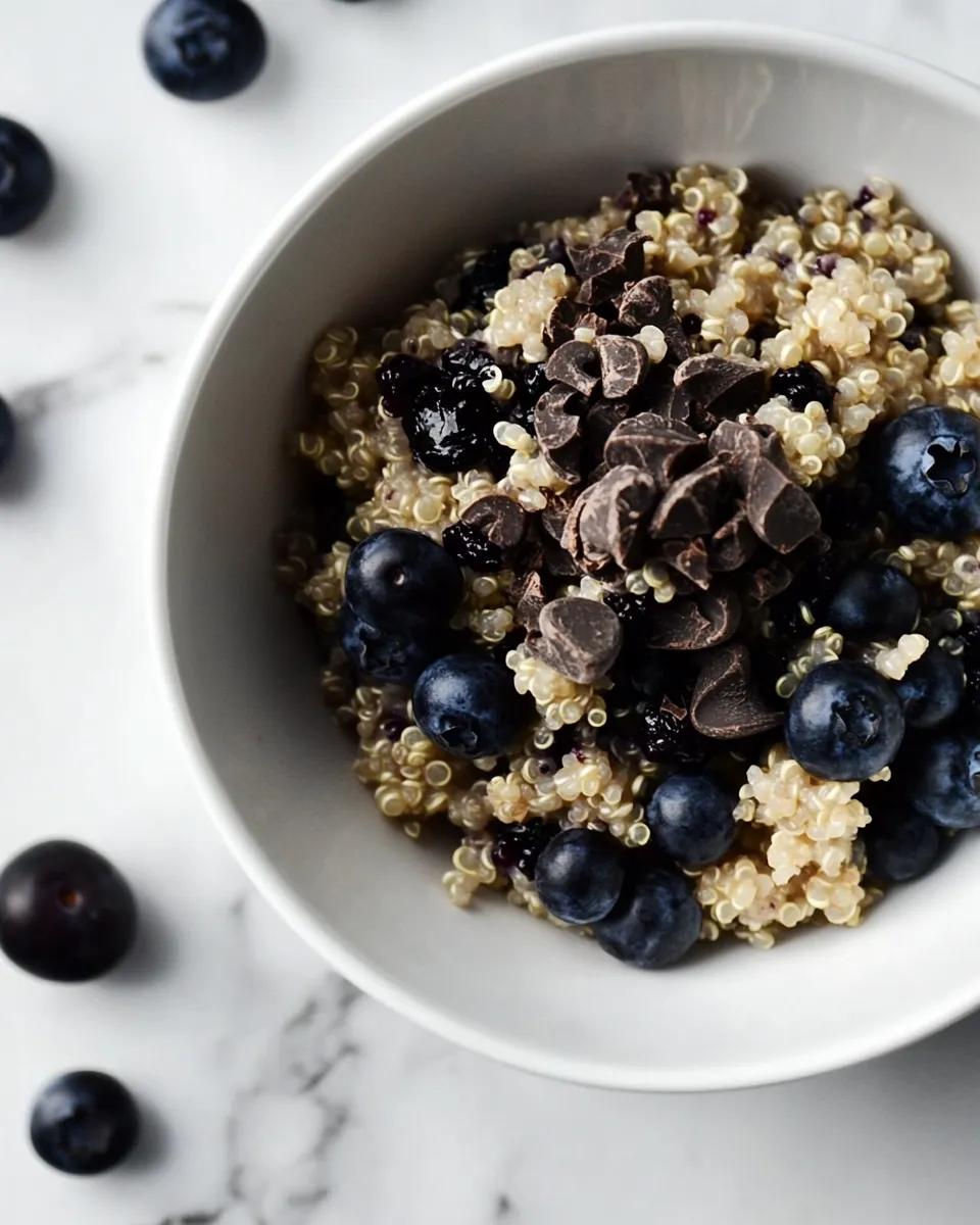Delicious Chocolate Chip Blueberry Breakfast Quinoa. dish photo
