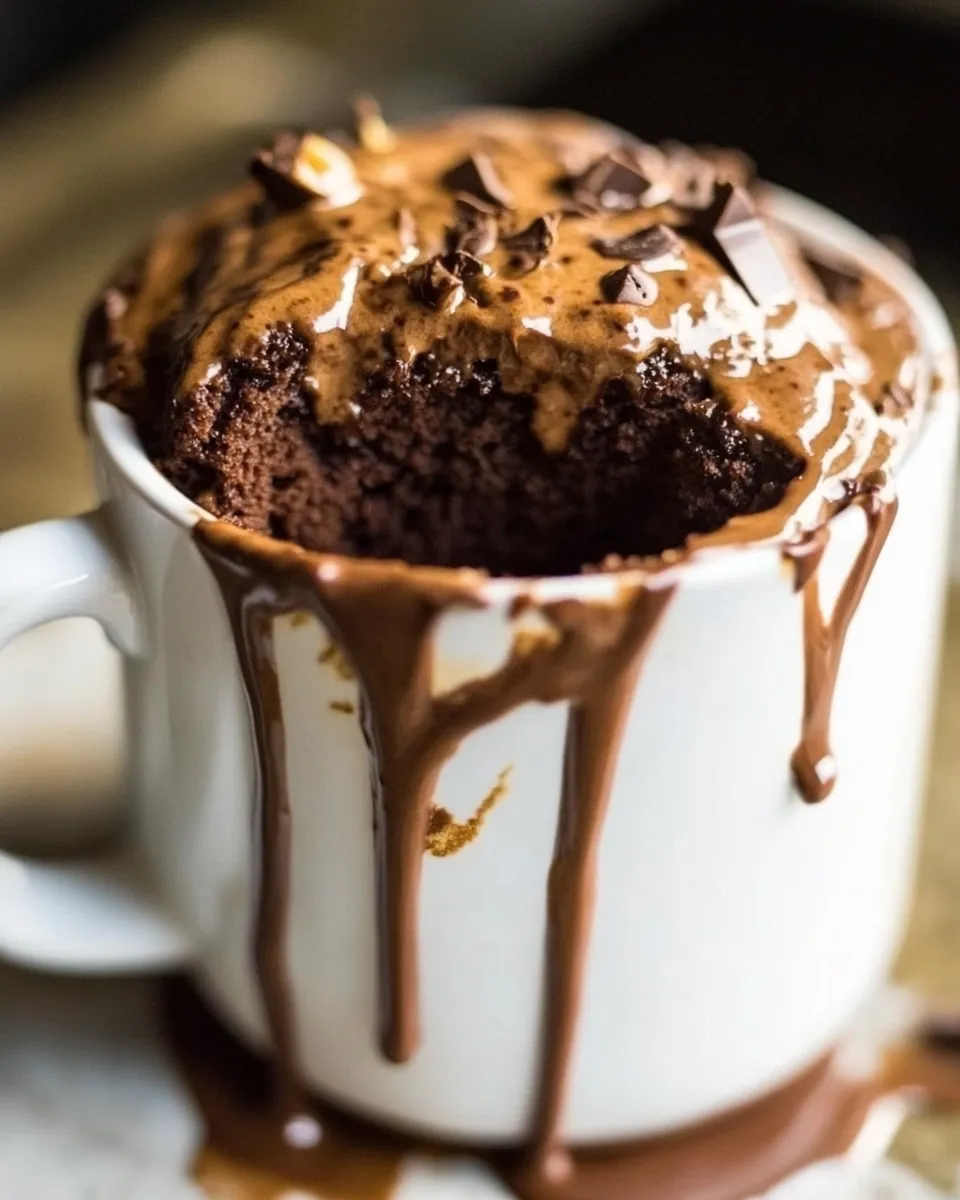 delicious Chocolate Protein Cake In A Mug shot