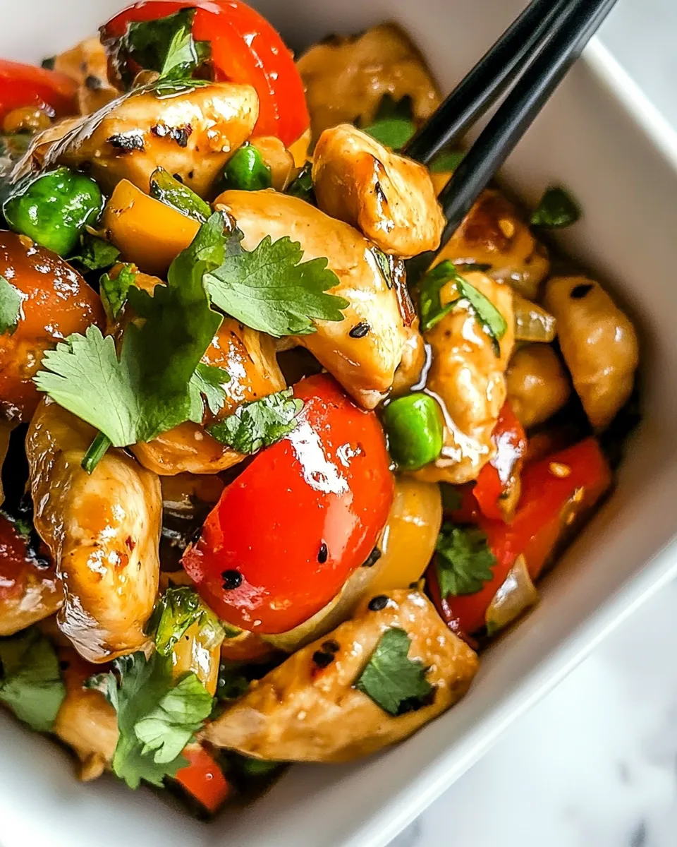 Delicious Cilantro Chicken Stir Fry shot