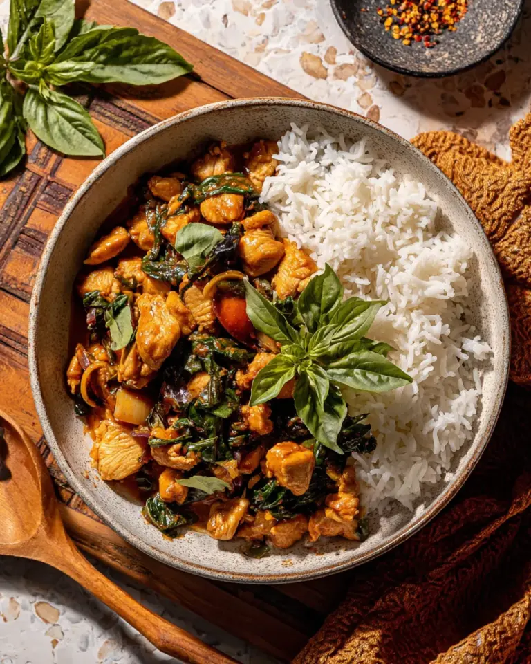 Simple Coconut Curry Basil Chicken. shot