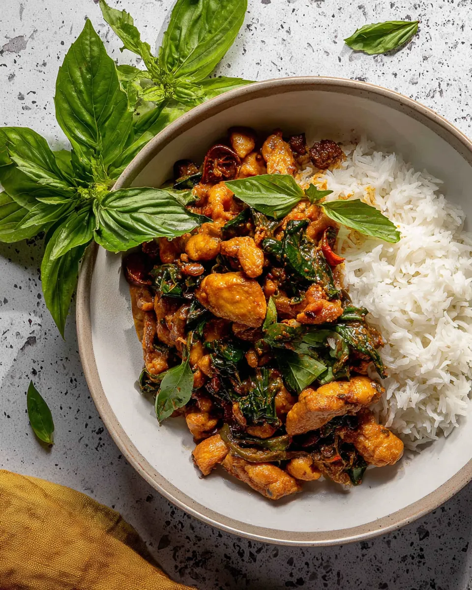 Amazing Coconut Curry Basil Chicken. recipe image