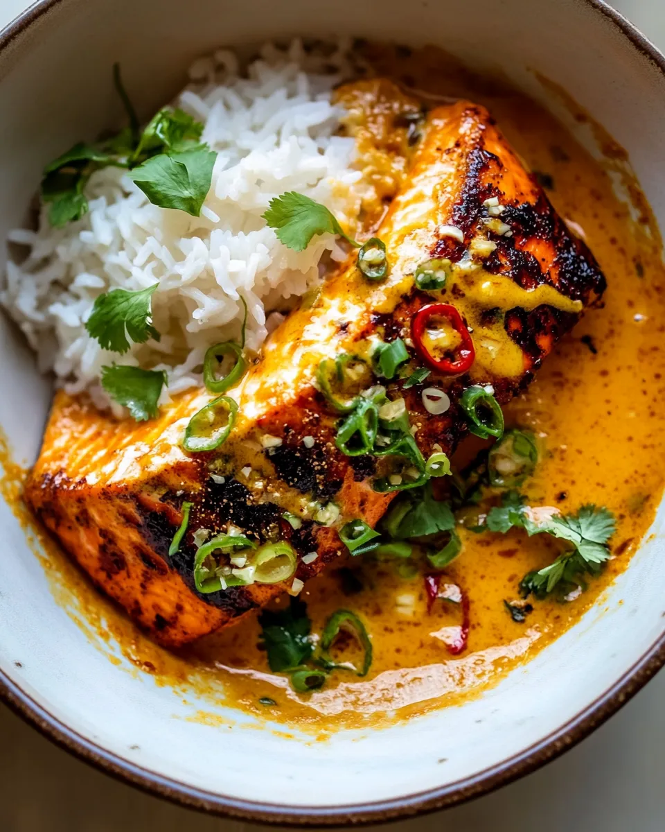 classic Coconut Curry Salmon with Garlic Butter. image