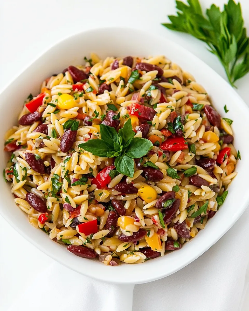 Delicious Confetti Orzo Salad plate image