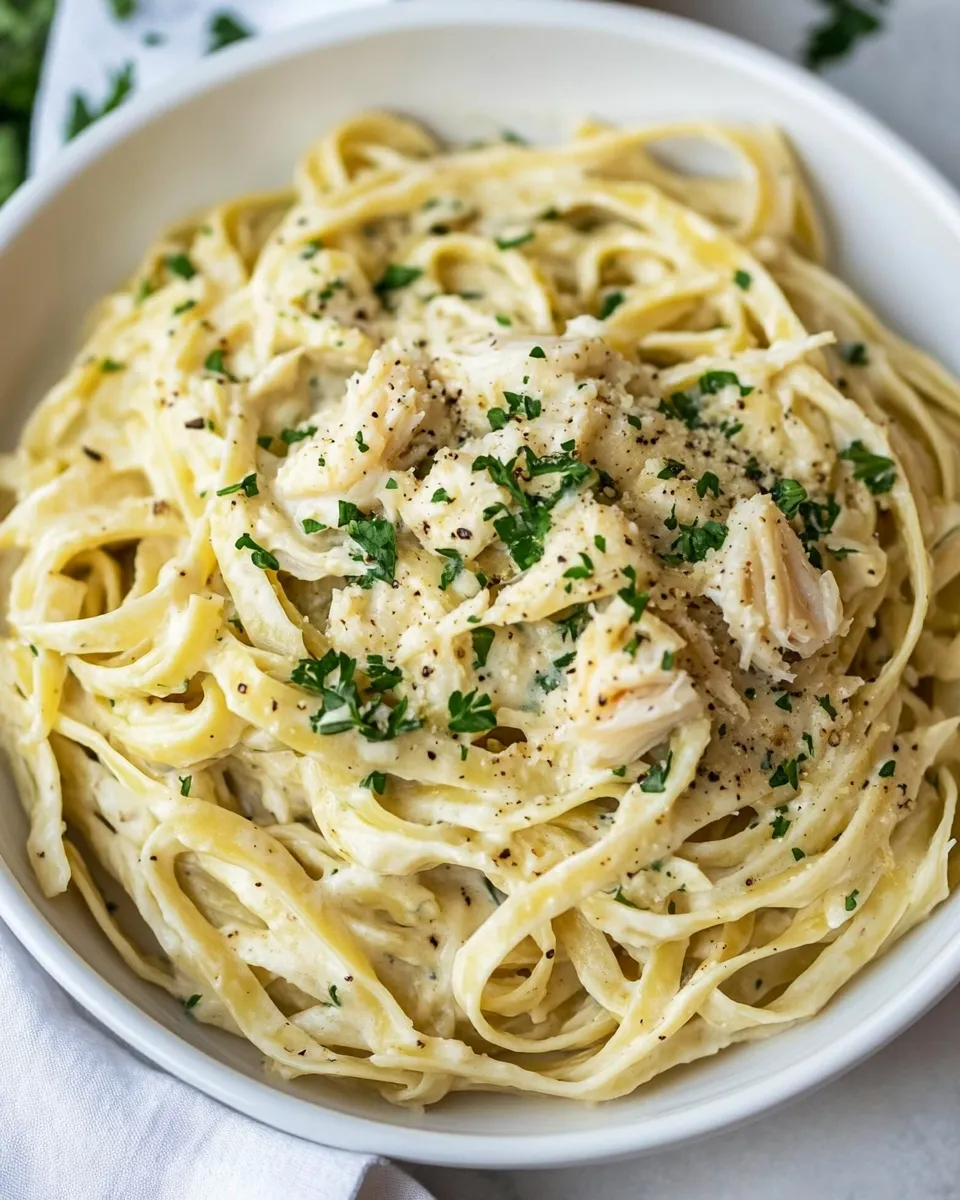 Easy Crab Fettuccine recipe photo