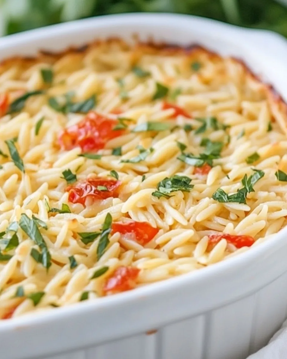 Easy Creamy Boursin Baked Orzo picture