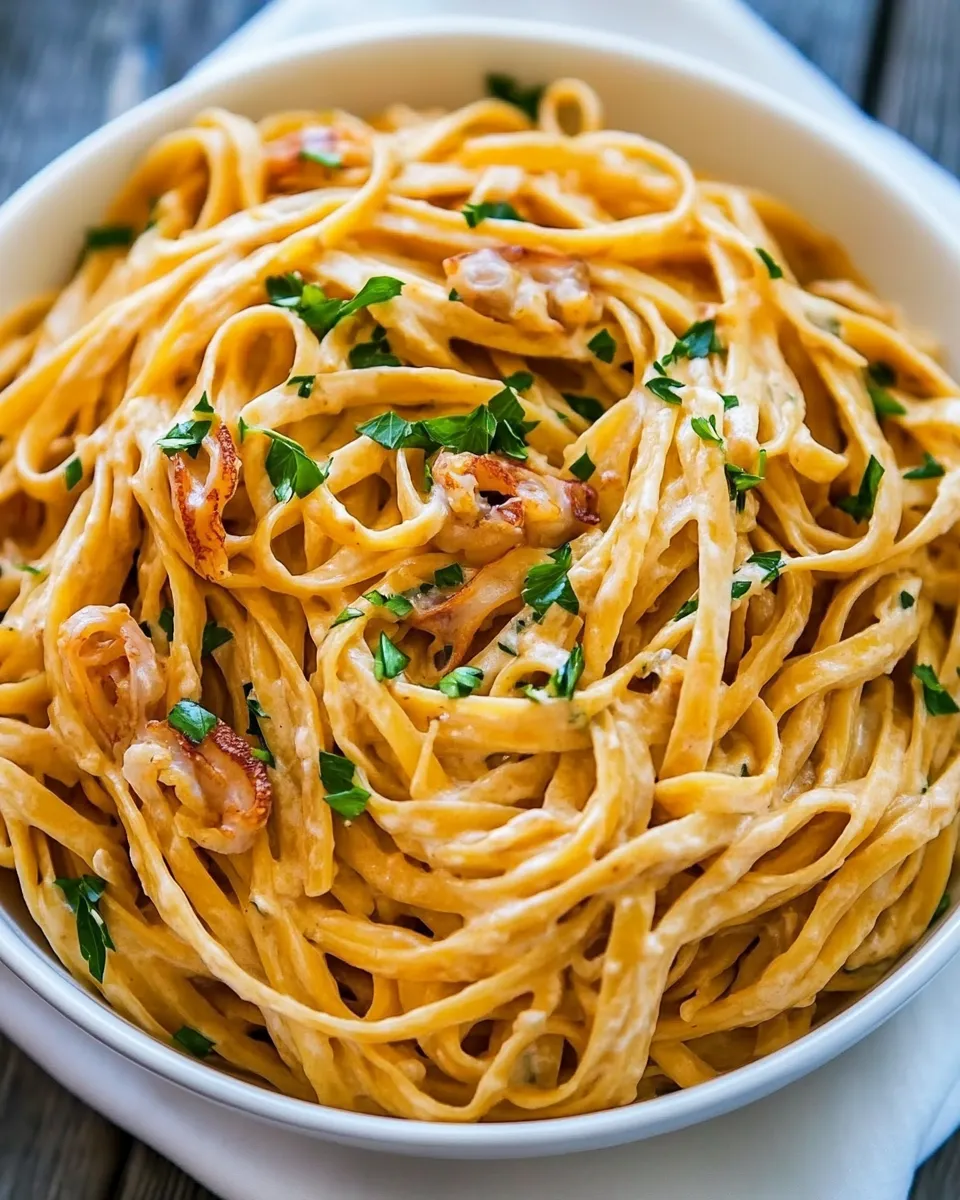 delicious Creamy Calamari Fettuccine dish photo