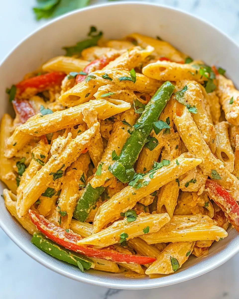 Delicious Creamy Chicken Fajita Pasta dish photo