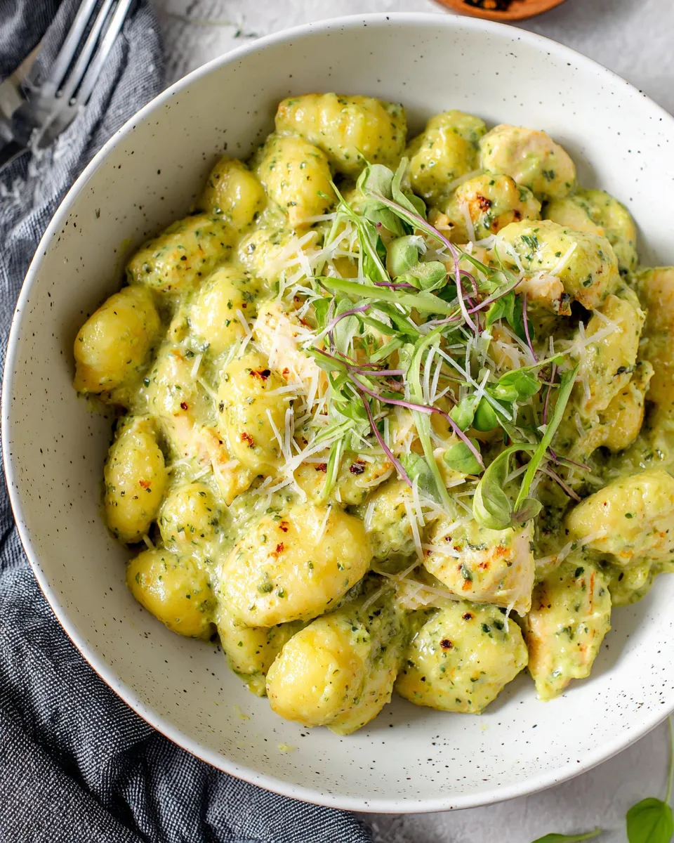 Homemade Creamy Chicken Pesto Gnocchi recipe photo