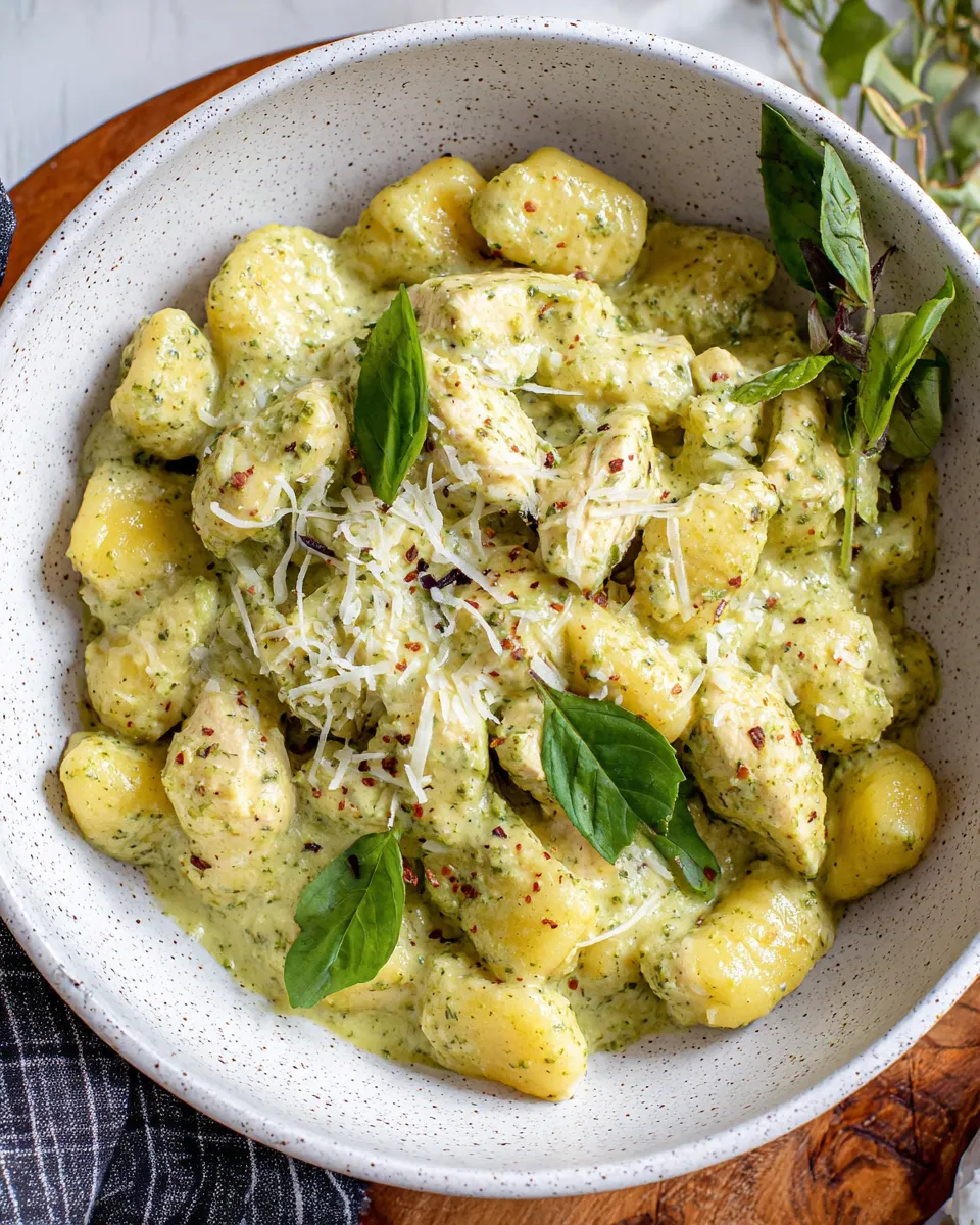 Classic Creamy Chicken Pesto Gnocchi dish photo