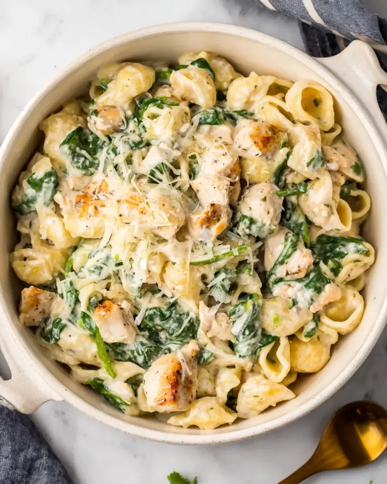 Homemade Creamy Chicken Spinach Pasta photo