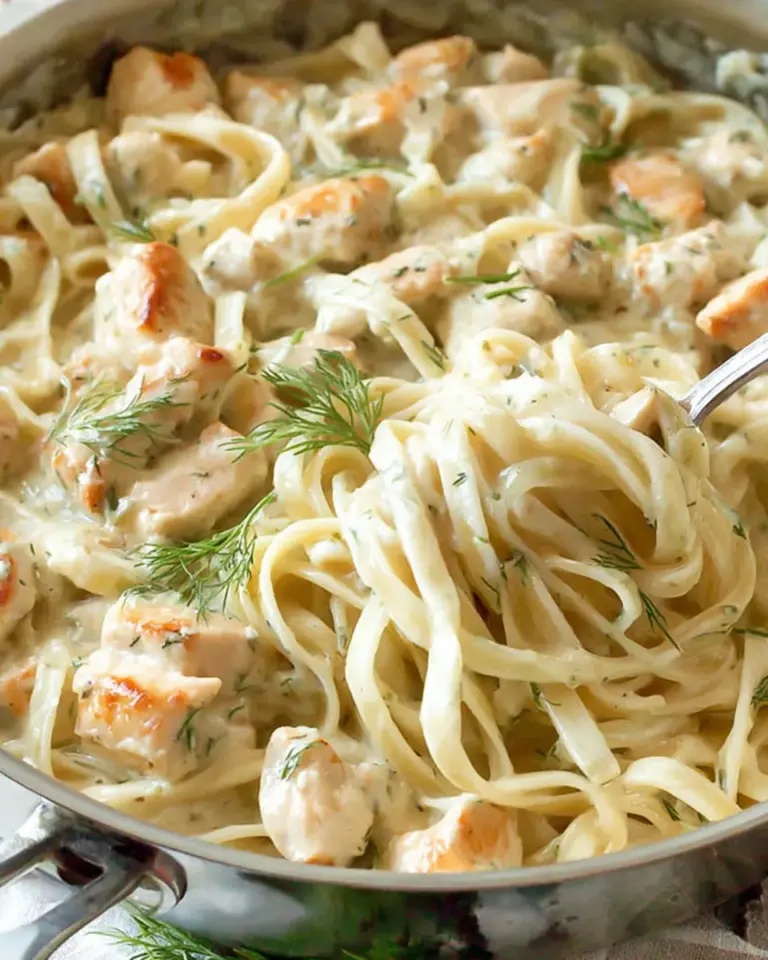 Homemade Creamy Dill Chicken Pasta Recipe photo