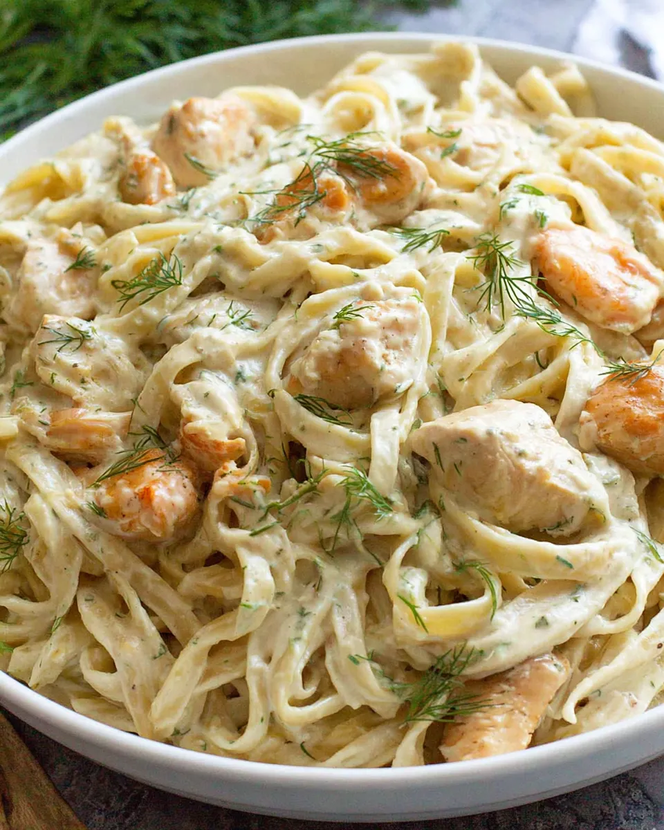 Classic Creamy Dill Chicken Pasta Recipe image