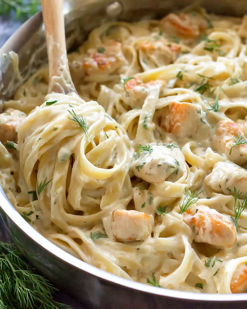 Easy Creamy Dill Chicken Pasta Recipe recipe photo