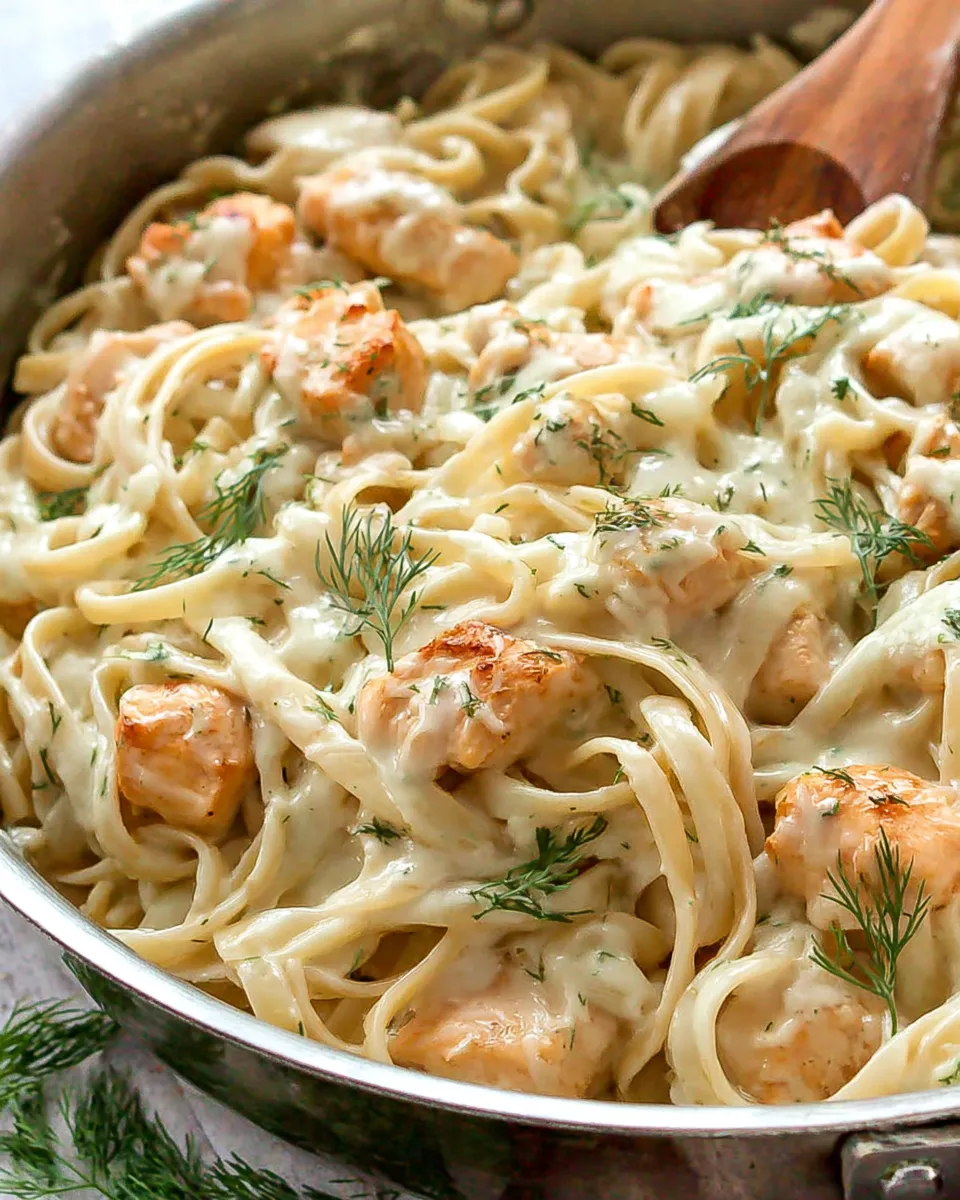 Delicious Creamy Dill Chicken Pasta Recipe dish photo