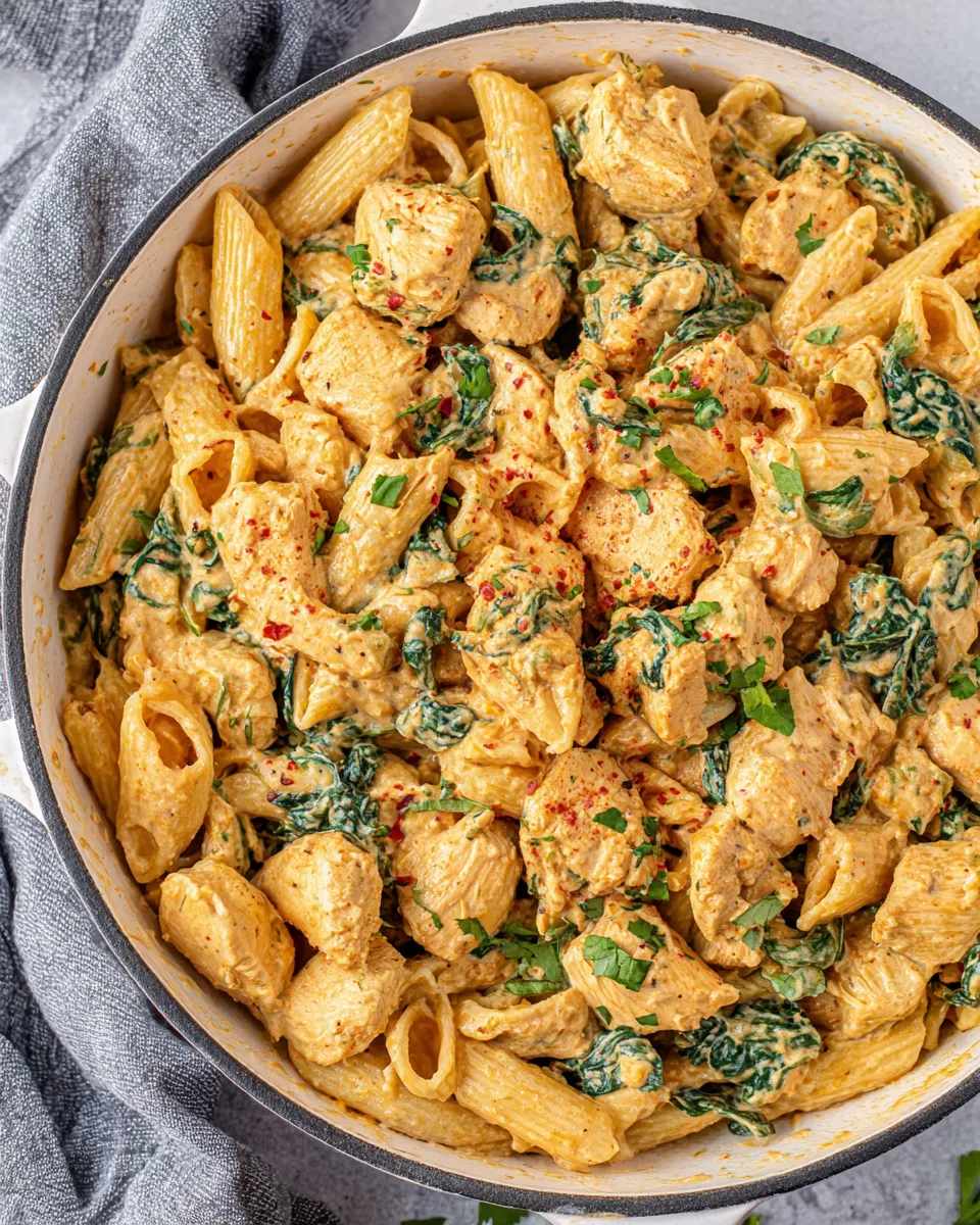 Delicious Creamy Garlic Chicken Pasta plate image